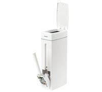 Poubelle avec Brosse WC | Combo Poubelle et Brosse WC | Ensemble Brosse de Toilette et Poubelle | Poubelle de Salle de Bain Fine avec Brosse WC | Bidon de Toilette rectangulaire pour Salle de Bain