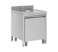 Royal Catering Poubelle avec caisson mobile 50 l Large ouverture frontale Dosseret Inox - Caisson poubelle cuisine