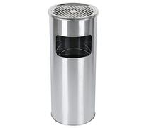 Poubelle avec cendrier de pied, seau intérieur amovible, poubelle en acier extérieur pour le bureau, l'hôtel et le jardin, Poubelle amovible sur pied en acier inoxydable (Argent (1 PC) 25*25*60 cm)