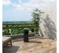 Poubelle avec cendrier de pied, seau intérieur amovible, poubelle en acier extérieur pour le bureau, l'hôtel et le jardin, Poubelle amovible sur pied en acier inoxydable (Noir (1 PC) 25*25*60 cm)