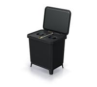 Poubelle avec couvercle 30L Systema poubelle recyclage plastique noir