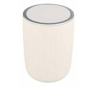 Poubelle avec couvercle basculant Agropoli L blanc crème 5,5 litres, poubelle pour salle de bain, poubelle en plastique de haute