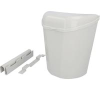 Poubelle avec couvercle et support, gris