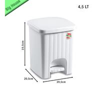 Poubelle Avec Pédale En Plastique Carrée 4,5L Antidérapante Pour Salle De Bain