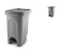 Poubelle Avec Pédale Et Roues Urban Eco, Plastique, Gris, 60Lt