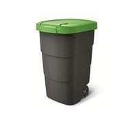Poubelle avec roues et couvercle Keden Wheeler 95L universelle en plastique (vert)