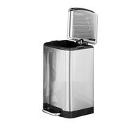Poubelle - Bac À Pédale | Bac De Toilette Avec Couvercle | Pédales À Pied En Acier Inoxydable Récipient À Ordures | Panier À Ordures Rectangulaire De Grande Capacité Pour La Cuisine, La Chambre, La Sa