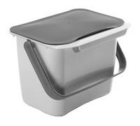 Poubelle bio Bintex, avec couvercle, gris