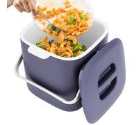 Poubelle bio de cuisine 4 l pour déchets biologiques quotidiens avec couvercle, anti-odeurs, insert intérieur amovible, facile à nettoyer (violet clair)