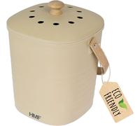 Poubelle Bio Durable De Cuisine, Seau À Compost Inodore Avec Couvercle 3 L Beige