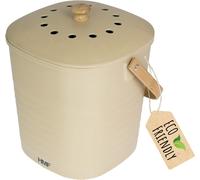 Poubelle Bio Durable De Cuisine, Seau À Compost Inodore Avec Couvercle 3 L Beige