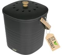 Poubelle Bio Durable De Cuisine, Seau À Compost Inodore Avec Couvercle 3 L Noir