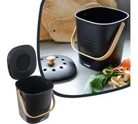 Poubelle Bio Durable De Cuisine, Seau À Compost Inodore Avec Couvercle 3 L Noir