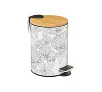 5five - poubelle soft close 3l ""blackflora"" noir et blanc