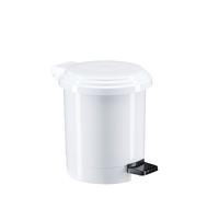 Poubelle blanche à pédale en plastique 3 L ronde