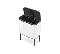 Brabantia 313523 poubelle 33 L Rectangulaire Acier inoxydable Noir, Blanc