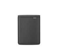 Poubelle Brabantia Bo 12 L | Poubelle compacte rectangulaire avec couvercle silencieux, bac amovible | Autoportante ou installation murale pour salle de bain, cuisine ou bureau | Mineral Infinite Grey