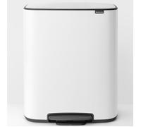 Poubelle - BRABANTIA - BO - À pédale - 2 seaux intérieurs - 60 L - Blanc