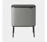 BRABANTIA Poubelle Bo Touch Bin - 3 x 11L - Mineral Concrete Grey