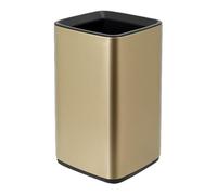 Poubelle carrée de 12 litres, Poubelle en métal à Dessus Ouvert avec Seau à Doublure Amovible, for Salon, Bureau, hôtel Poubelle Cuisine(Champagne Gold)