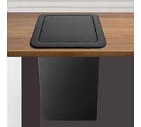 Poubelle carrée en acier inoxydable 304 avec couvercle à rabat d'équilibre, couvercle de goulotte de comptoir intégré pour poubelle basculante, couvercle de comptoir encastré pour poubelle à œillets,