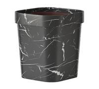 Poubelle Carrée En Plastique, Ouverte Sur Le Desavec Anneau de Pression Et Fond Antidérapant, 12/14 Litres, Sans Couvercle, Idéale Pour Le Salon Ou Le Bureau./Noir/S