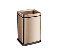 Poubelle champagne 18 L en acier inoxydable pour cuisine, salle de bain, toilettes et bureau Design élégant découvert, parfaite pour la maison et le salon