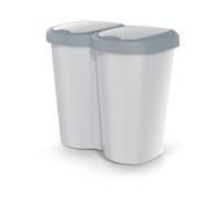 Poubelle Compacta B Duo 40L, gris/gris cenré, Keden