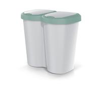 Poubelle Compacta B Duo vert/ashmere capacité 40L un compartiment deux couvercles version murale NDBS40-5575C_427C