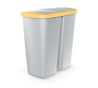 KEDEN Poubelle avec 2 couvercles indépendants 45L Compacta Q duo 48X28X51 cm