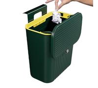 Poubelle Compost De Cuisine Suspendue, 27x13x29 Cm avec Couvercle, pour Porte D'Armoire Ou Mur, Idéale sur Plan De Travail Ou sous L'Évier pour Recyclage Déchets Organiques