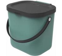 Rotho Poubelle conteneur Albula 6 L – Plastique (PP) sans BPA, avec couvercle et poignée – Vert