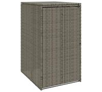 Poubelle Conteneur Grise Polyethylene Rotin 65x80x115 cm | Usage exterieur, couvercle acier securise, tissage rotin esthetique, entretien chiffon humide, assemblage facile
