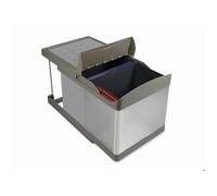 Poubelle coulissante automatique 2 x 16 L EMUCA - Acier Inox