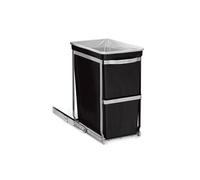simplehuman CW1124 poubelle coulissante, poubelle sous evier, poubelle de cuisine, cadre en acier ultra-robuste, 30 litres, Poli