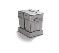 Poubelle coulissante grande capacité 2 seaux - Contenance : 60 L - Décor : Gris - Hauteur : 511 mm - Nombre de seaux : 2 - Pour caisson de largeur : 450 mm - Profondeur : 493 mm - Sortie : Totale - Ty