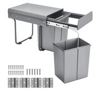 Poubelle Coulissante pour Armoire de Cuisine-Duoku-Collecteur de Déchets sous Évier 20 L x 2-Conteneur à Déchets sous Montage
