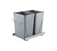 Poubelle Coulissante sous Évier et sous Plan avec Grande Capacité de 2x32,8 L, Collecteur de Déchets de Cuisine avec Poignée
