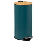 Poubelle couvercle bambou 30L ""Modern Color"" bleu pétrole - 5 five simply smart - Pétrole
