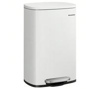 Poubelle Cuisine 50L, Poubelle Bureau, Fermeture en Douceur, avec Pédale, en Acier, Seau Intérieur, Blanc À propos de cet article[Convient à la plupart des espaces] Cette poubelle de cuisine offre un