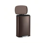 Poubelle Cuisine 50L, Poubelle Bureau, Fermeture en Douceur, avec Pédale, en Acier, Seau Intérieur, Marron À propos de cet article[Convient à la plupart des espaces] Cette poubelle de cuisine offre un