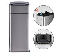 Poubelle cuisine automatique latérale Ouverture papillon Inox SS304 60L Piles ou batterie