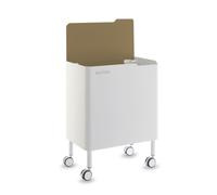 Poubelle cuisine fonctionnelle et élégante, 2 x 20 litres, ECOBOX NOA, Blanc-Sable Don Hierro