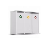 Klarstein Poubelle cuisine, Poubelle à pedale, Poubelle de tri, Inox, 45L, 3 Compartiments avec Couvercle