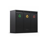 Klarstein Poubelle Cuisine, Poubelle à pédale, Poubelle de Tri, Inox de 45L Noir G