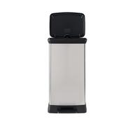 Poubelle Curver 50L pédale argent plastique 187152