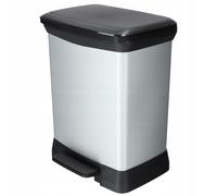 CURVER DECO BIN DUO 18L+10L Poubelle a pédale 29 x 39 x 50,5 cm argenté/noir 02165-582