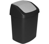 Curver Poubelle Swing 15 L – Couvercle basculant – 30,6 x 24,8 x 41,8 cm – Noir