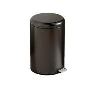 Poubelle cylindrique Ronde de 5 L avec pédale, idéale for la Salle de Bain et Les Petits espaces, en Acier Inoxydable.(Black)