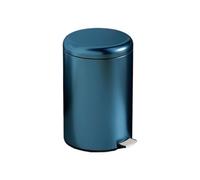Poubelle cylindrique Ronde de 5 L avec pédale, idéale for la Salle de Bain et Les Petits espaces, en Acier Inoxydable.(Blue)